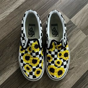 checkered vans sunflower